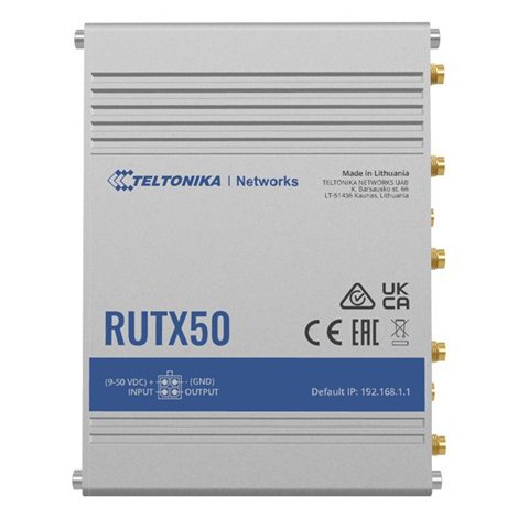Teltonika RUTX50 - wireless router - WWAN - Wi-Fi 5 - 3G, 4G, 5G - DIN rail mountable, surface-mountable | 4-port switch | 2.4 G